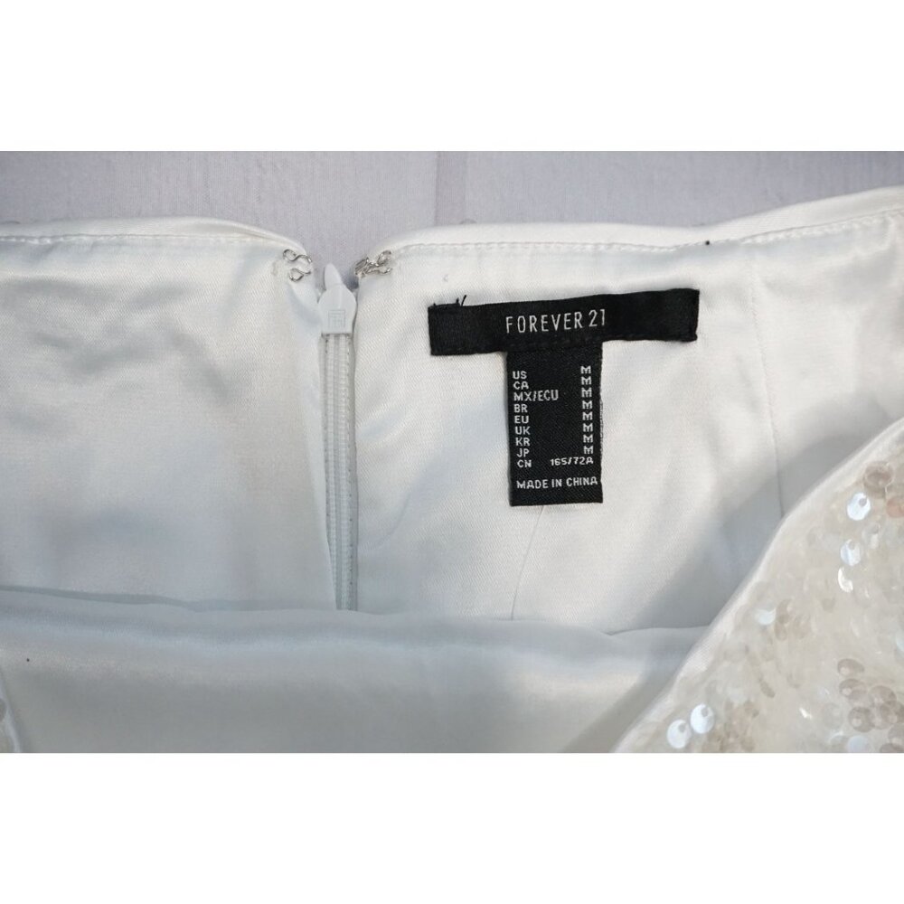 Forever 21 Womens White Sequin Mini Skirt – Size M NWT - Picture 5 of 11